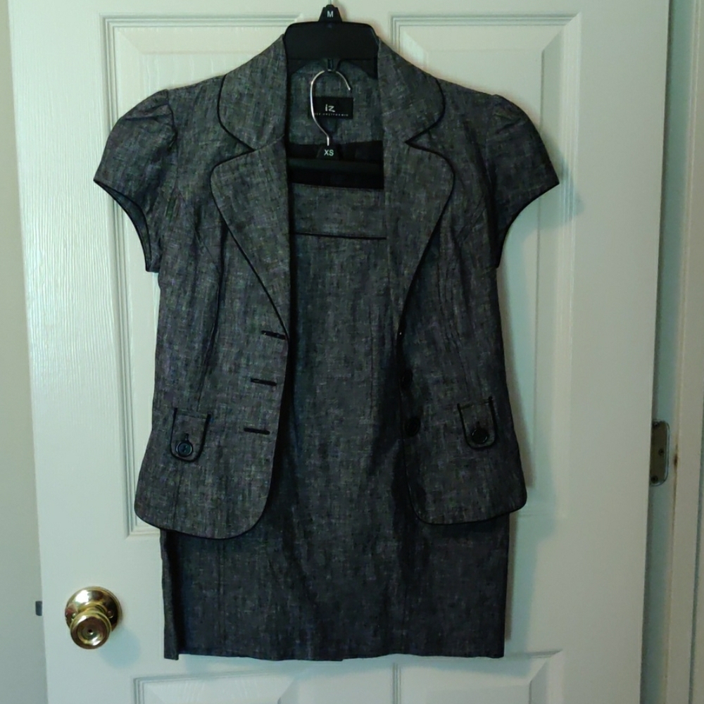 Iz Byer Gray Skirt Set